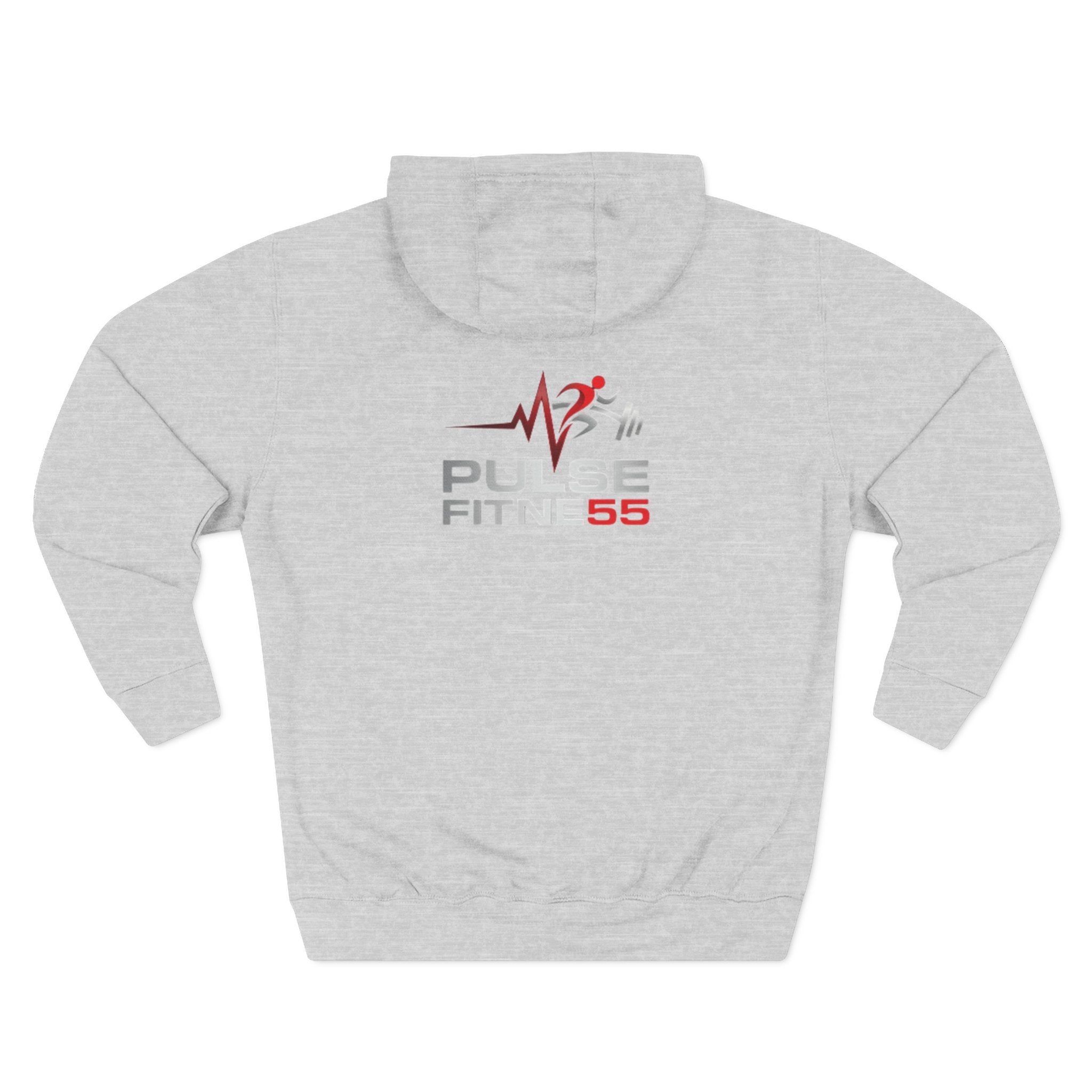 Fitness Hoodie — Barbell Deadlift Graphic Pullover (Pulse Fitness 55 Logo)