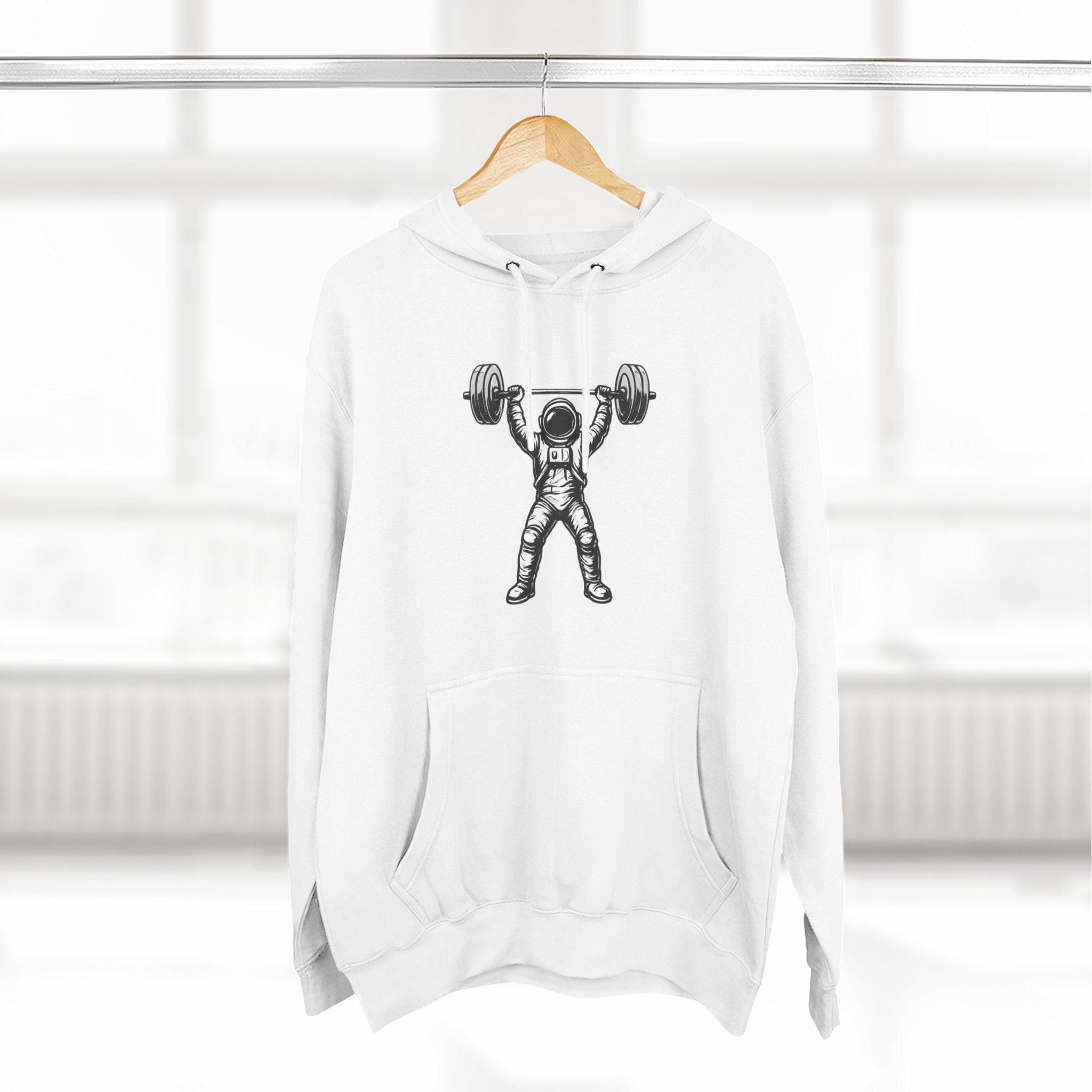 Gym Astronaut Weightlifting Hoodie — Fitness Space Weightlifter Pullover