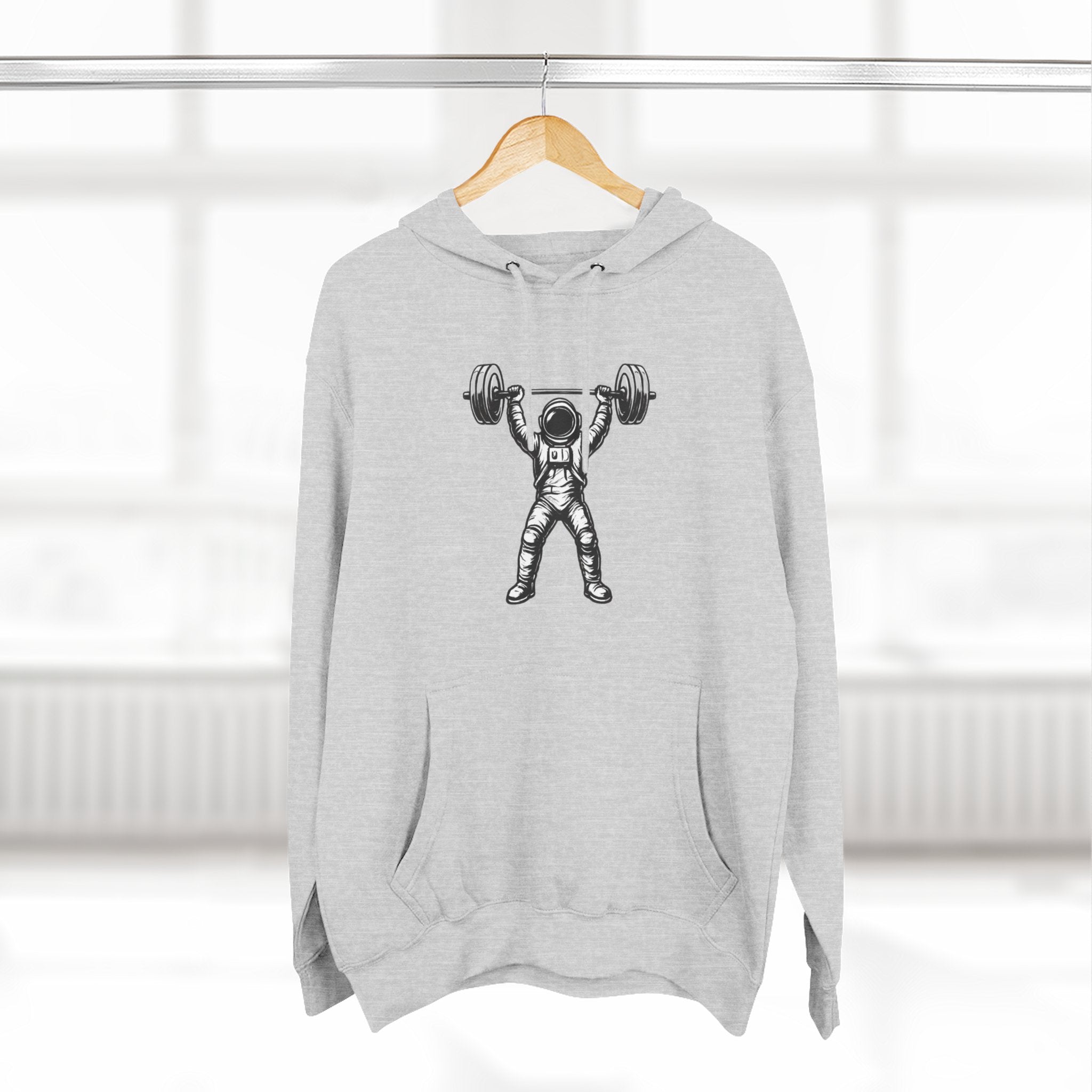 Gym Astronaut Weightlifting Hoodie — Fitness Space Weightlifter Pullover