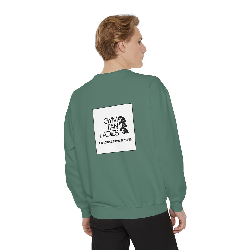 Mens Gym Tan Sweatshirt Logo Crewneck