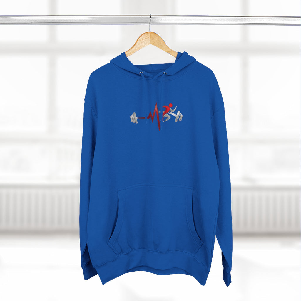 Fitness Heartbeat Hoodie — Weightlifting Pulse Graphic Hoodie