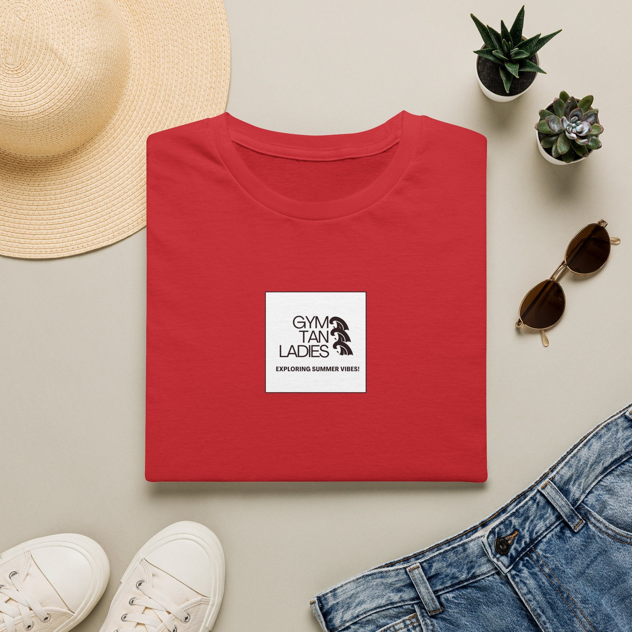 Gym Tan Ladies T-Shirt — Minimal Beachy Summer Graphic Tee