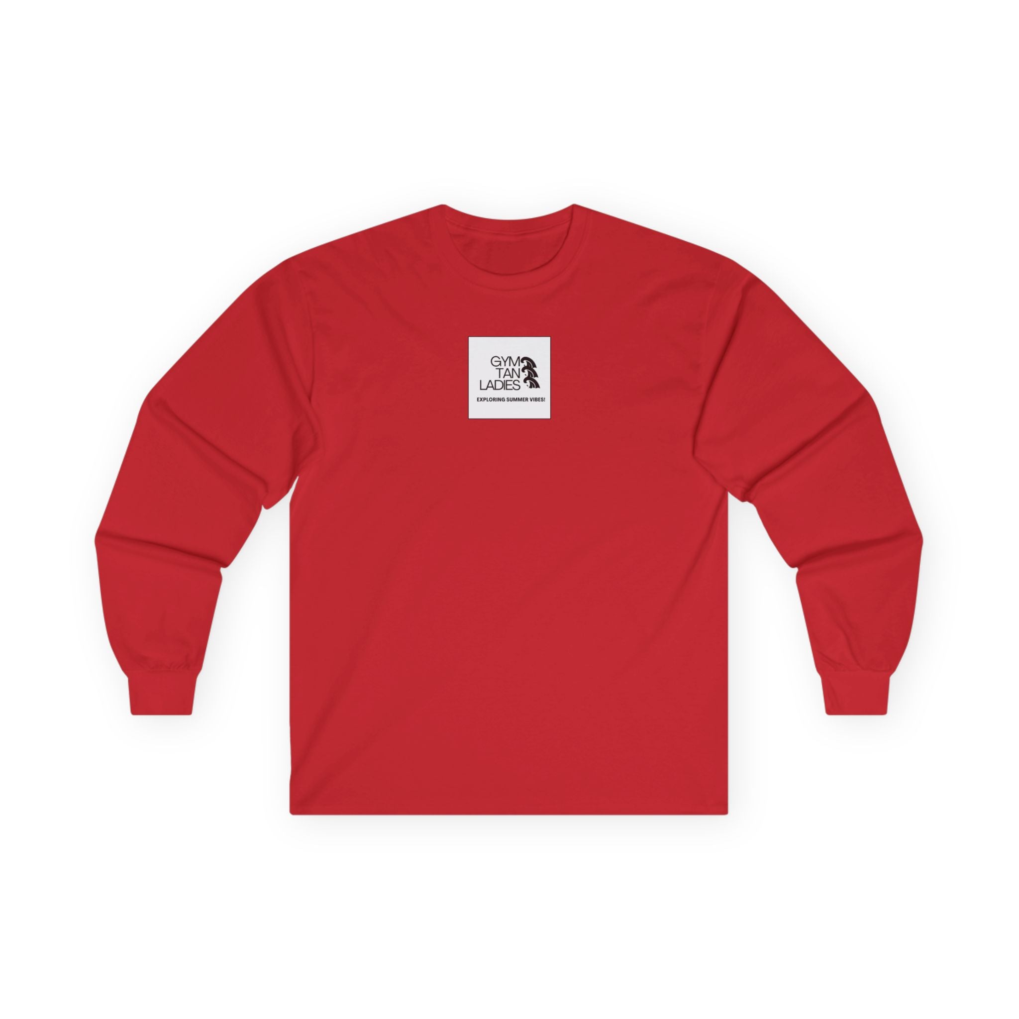 Gym Tan Ladies Long Sleeve Tee — Retro Logo Fitness Shirt
