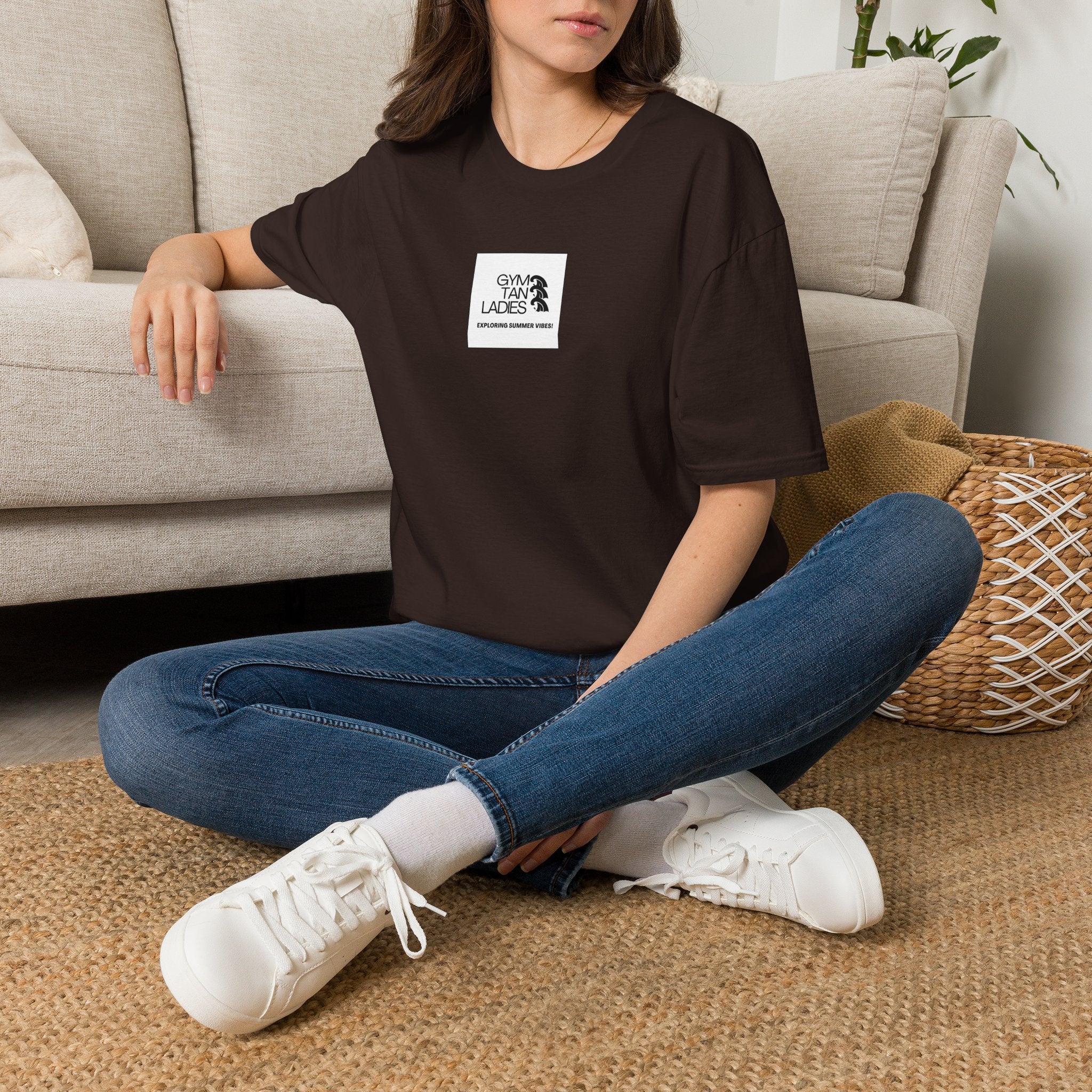 Womens Gym Tan T-Shirt Graphic Tee
