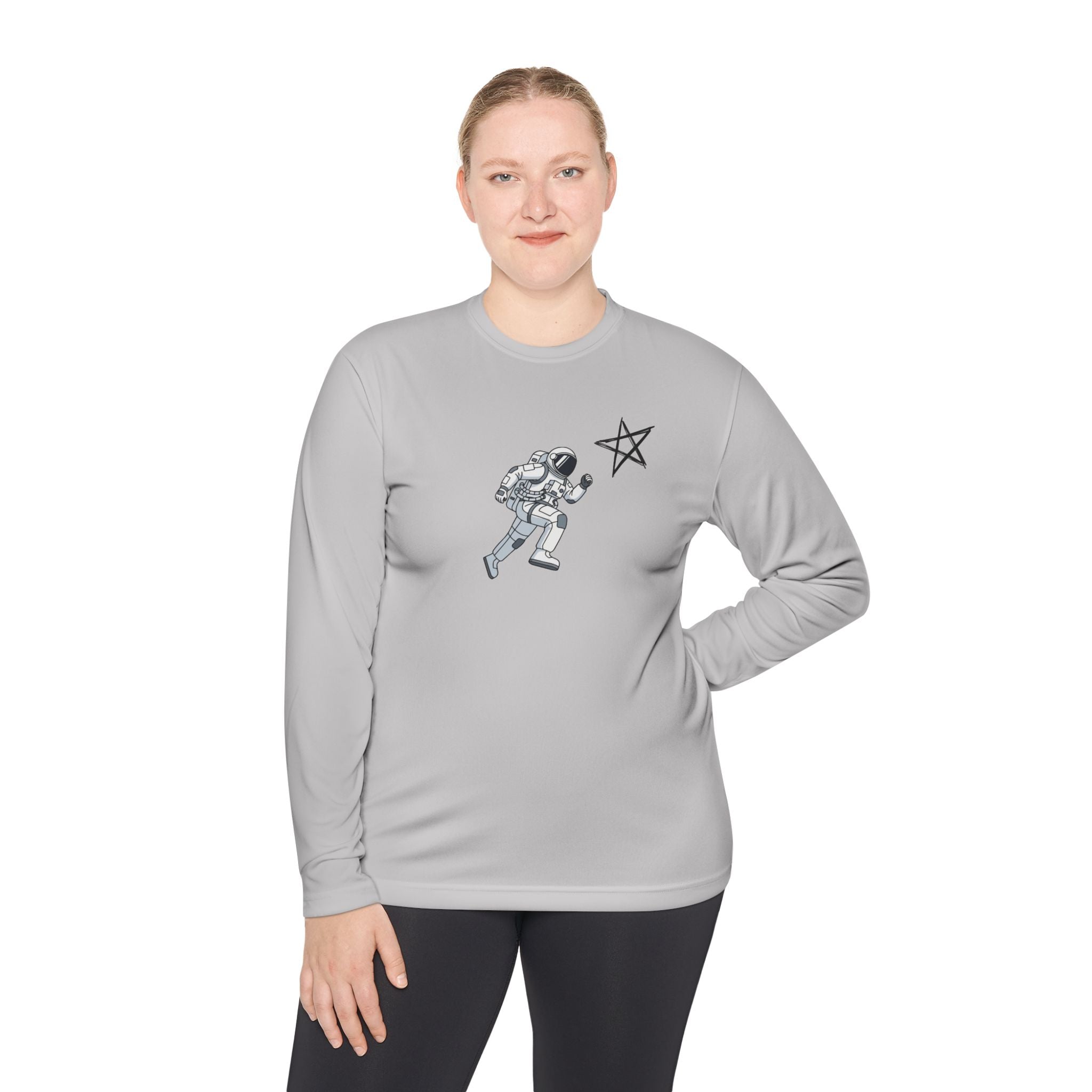Astronaut Star Long Sleeve Tee — 'GinaStar' Graphic Performance Tee