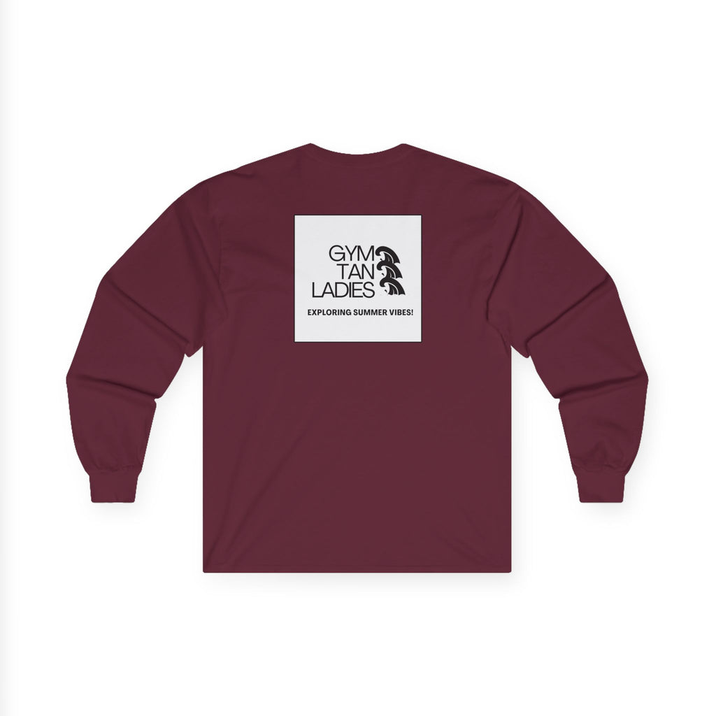 Gym Tan Long Sleeve Tee Logo Fitness Shirt