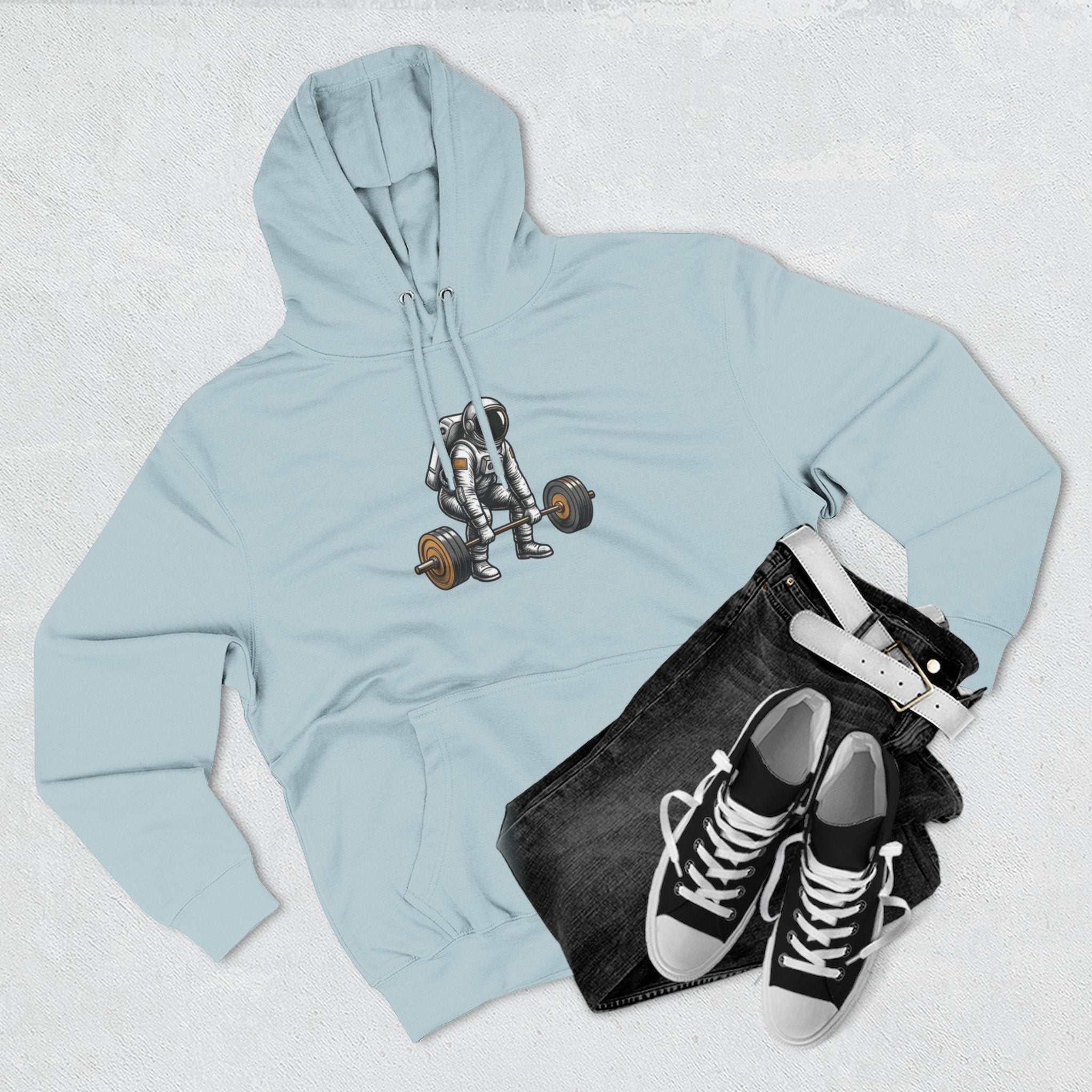 Fitness Hoodie — Barbell Deadlift Graphic Pullover (Pulse Fitness 55 Logo)