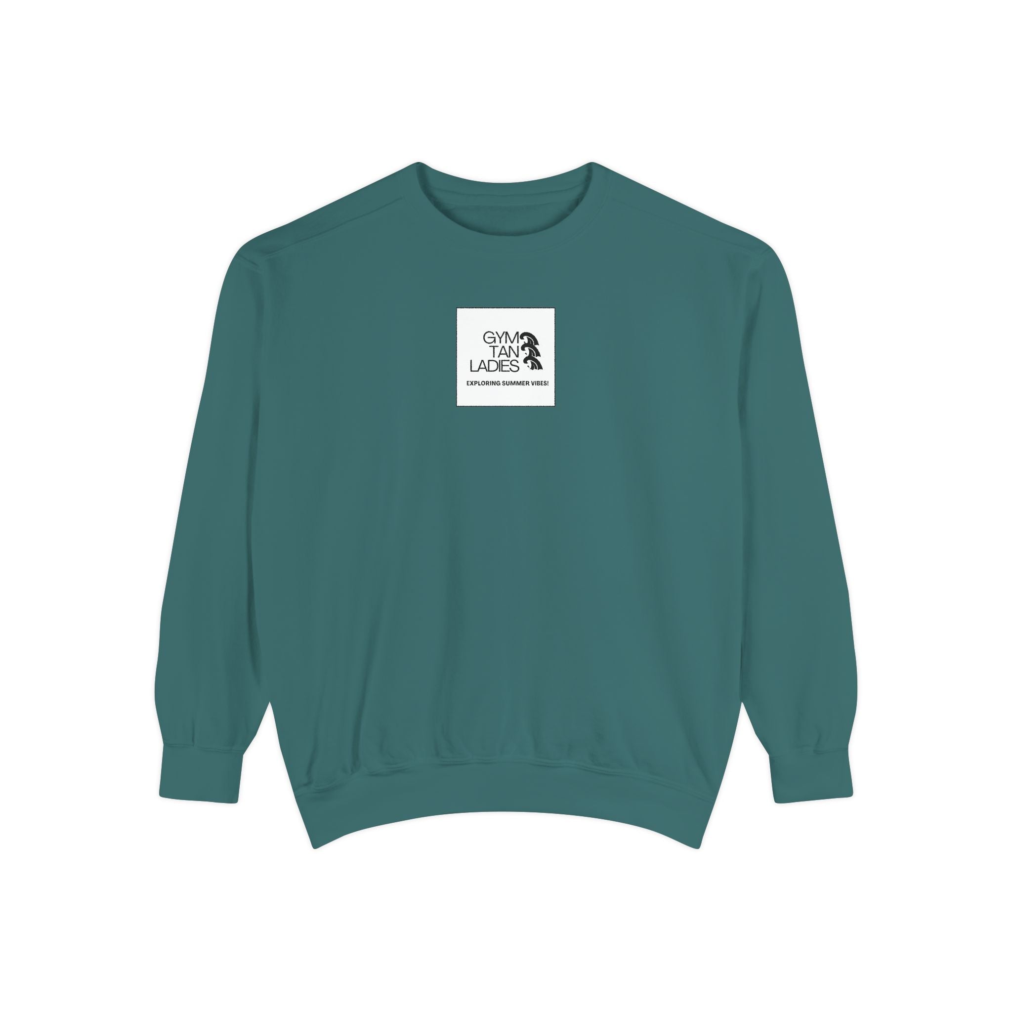 Gym Tan Ladies Sweatshirt - Retro Tropical Logo Crewneck