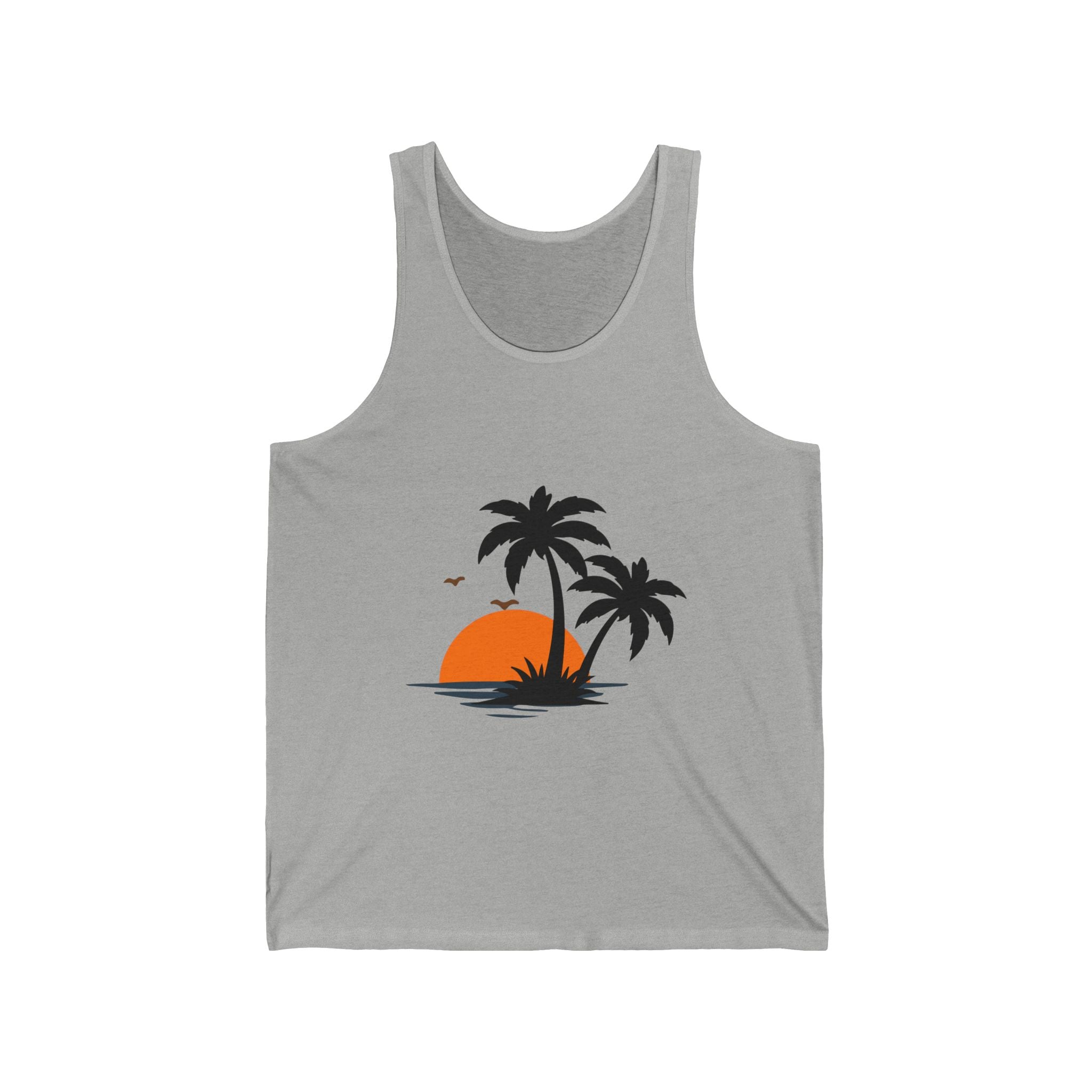 Summer Palm Tank Top — 'Summer Vibes' Sunset Beach Graphic Tank