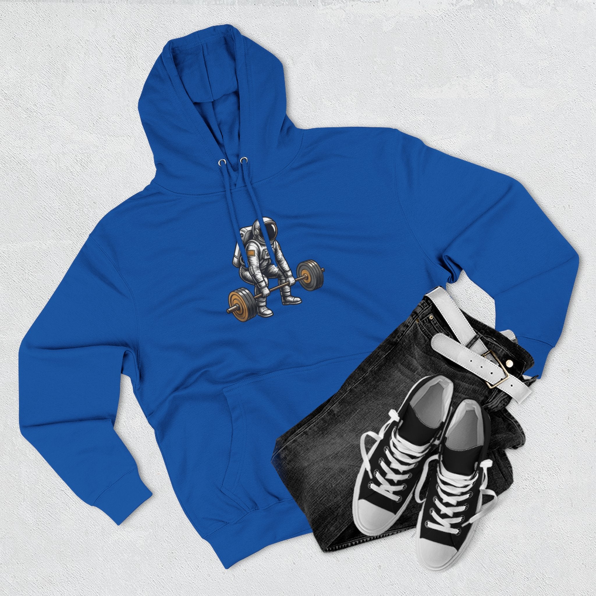 Fitness Hoodie — Barbell Deadlift Graphic Pullover (Pulse Fitness 55 Logo)