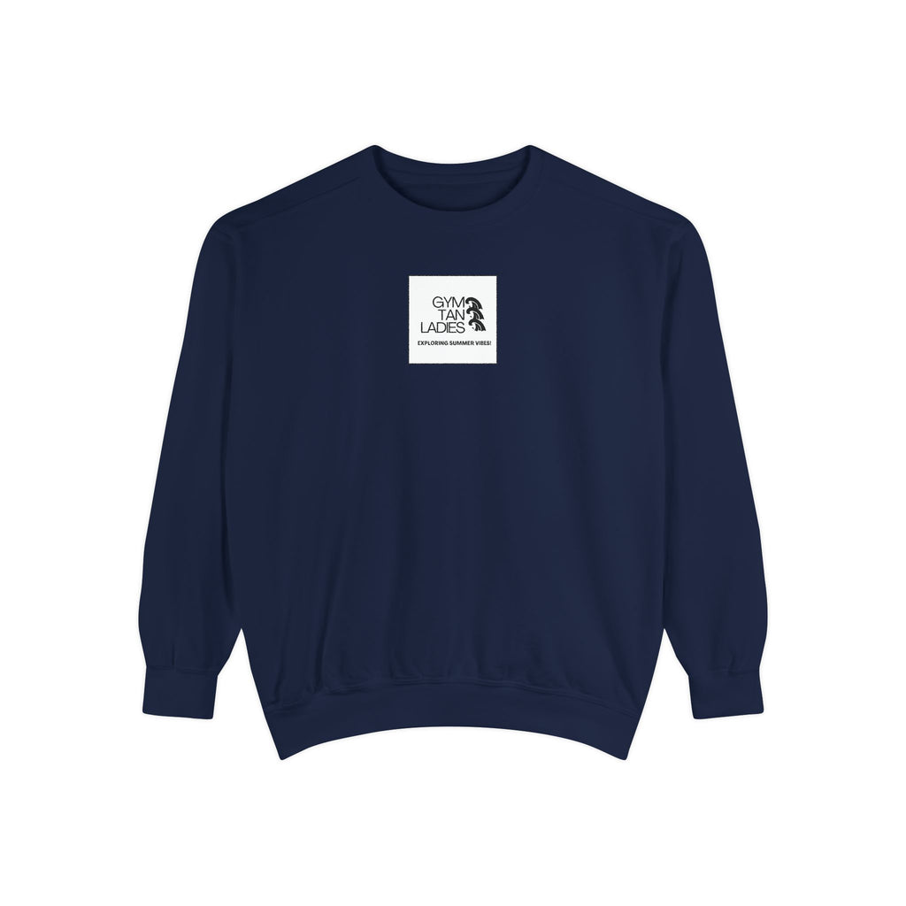 Mens Gym Tan Sweatshirt Logo Crewneck