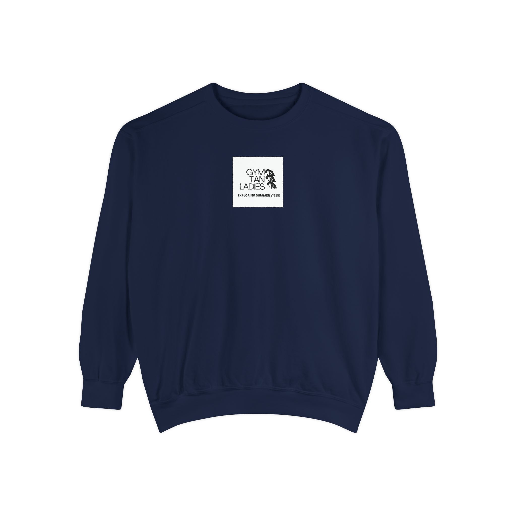 Gym Tan Ladies Sweatshirt - Retro Tropical Logo Crewneck