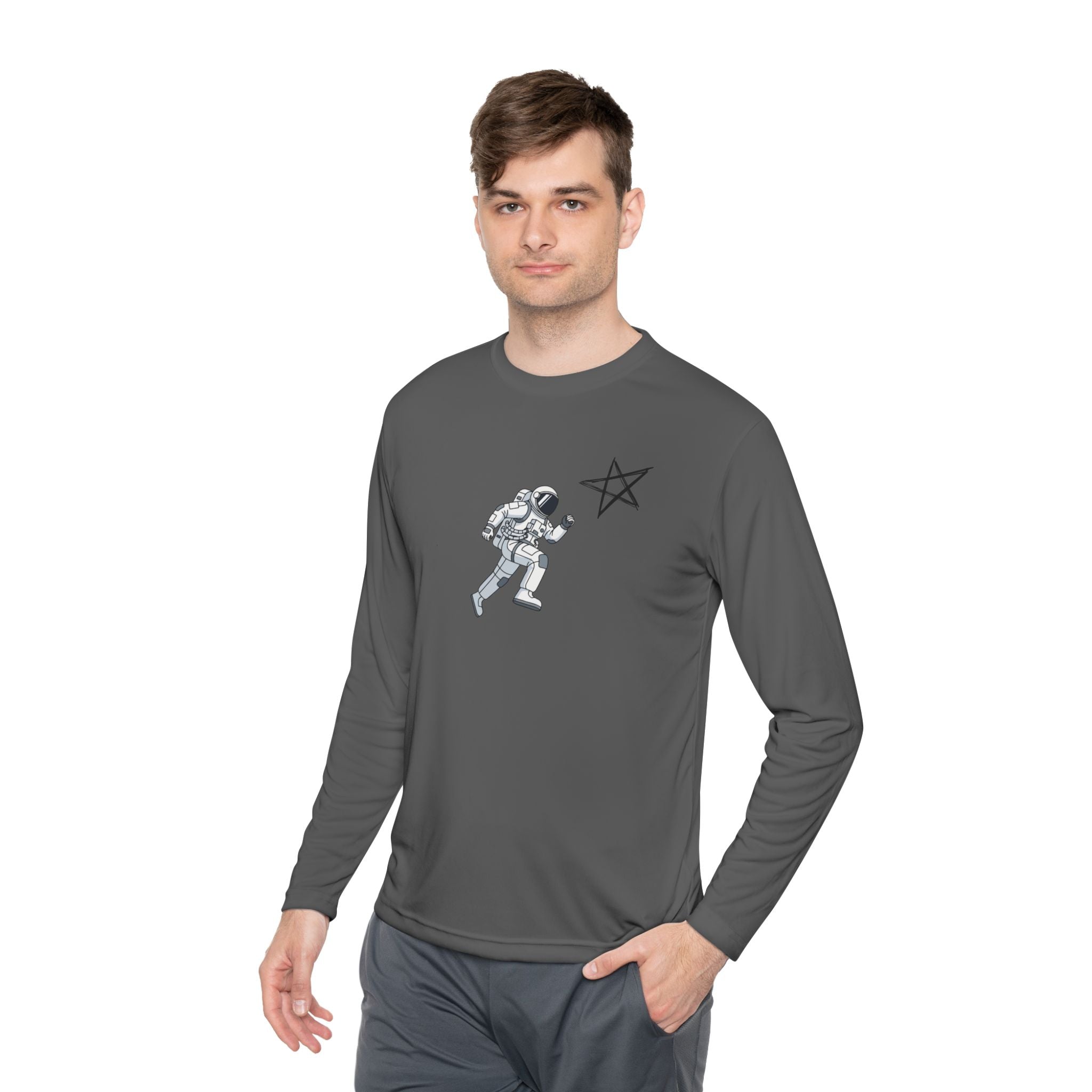 Astronaut Star Long Sleeve Tee — 'GinaStar' Graphic Performance Tee
