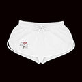 White shorts with a logo on a white background