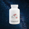White supplement bottle labeled 'Pulse Fitness 55' on a white background